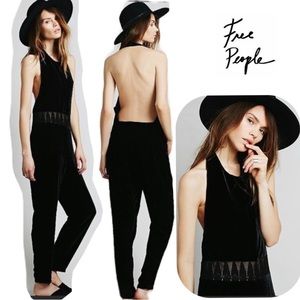 Free People Black Halter Jumpsuit